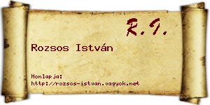 Rozsos István névjegykártya